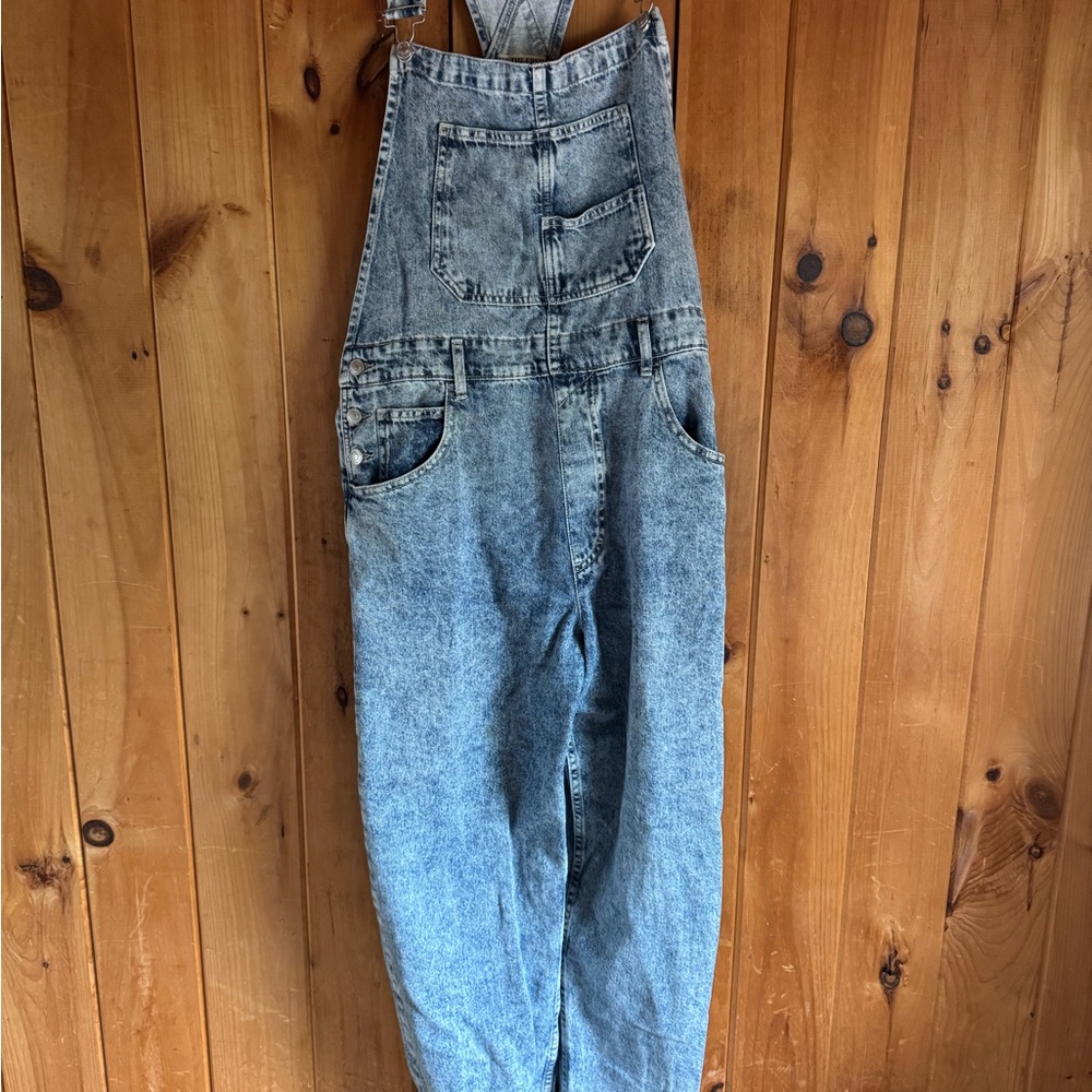 Free People Blue Denim Overalls